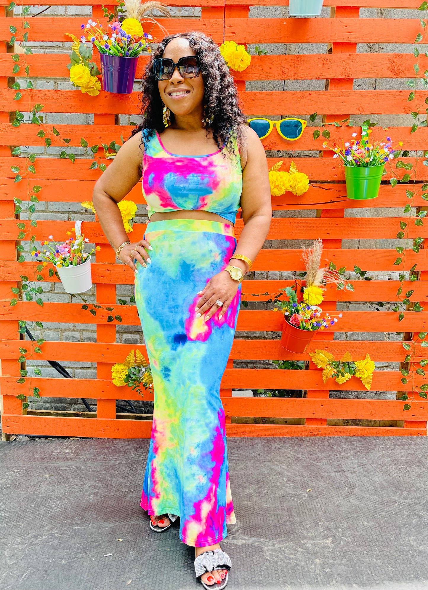 Serene Crop Top Skirt Set