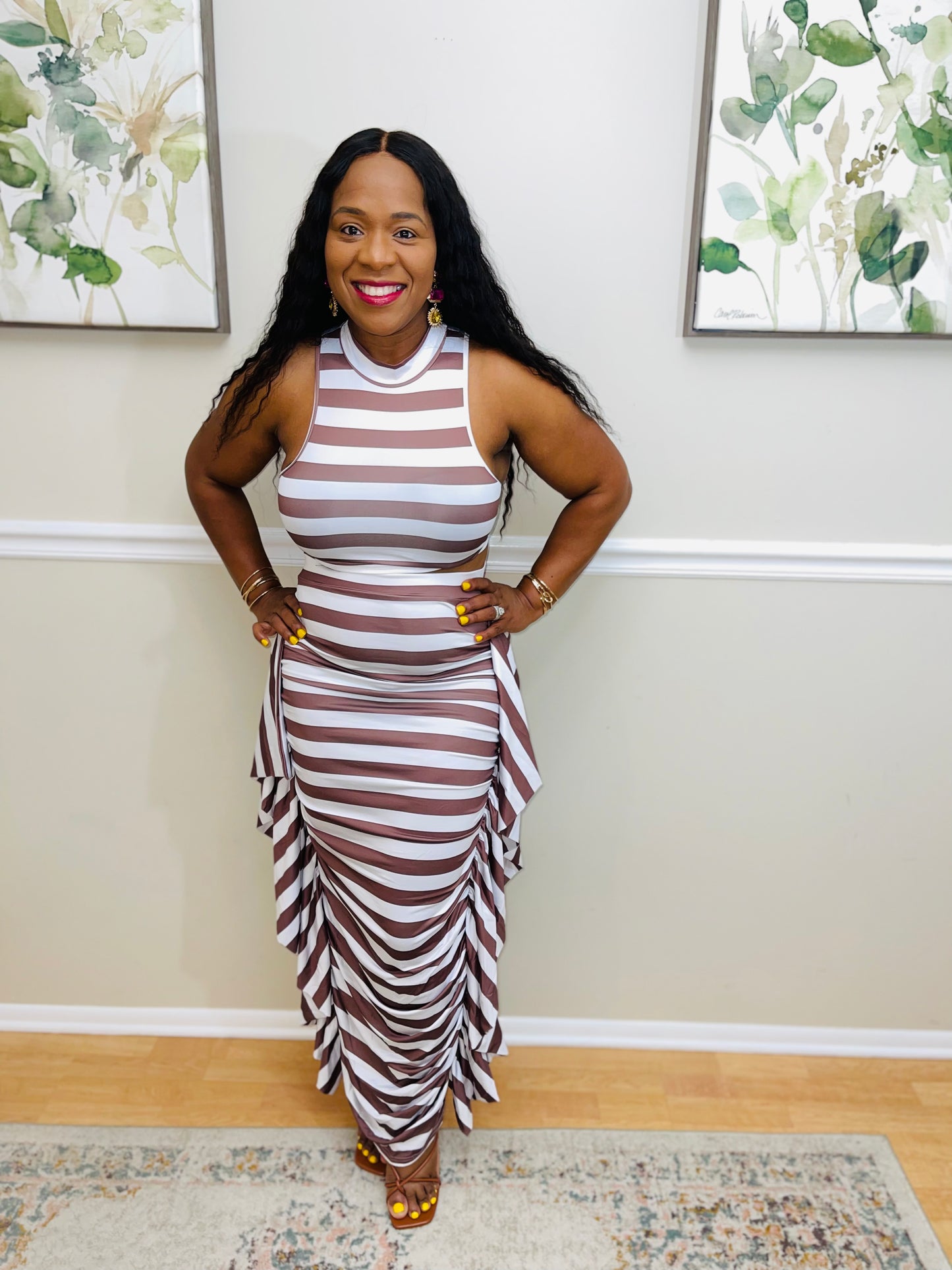 Fancy Dream Stripe Skirt Set