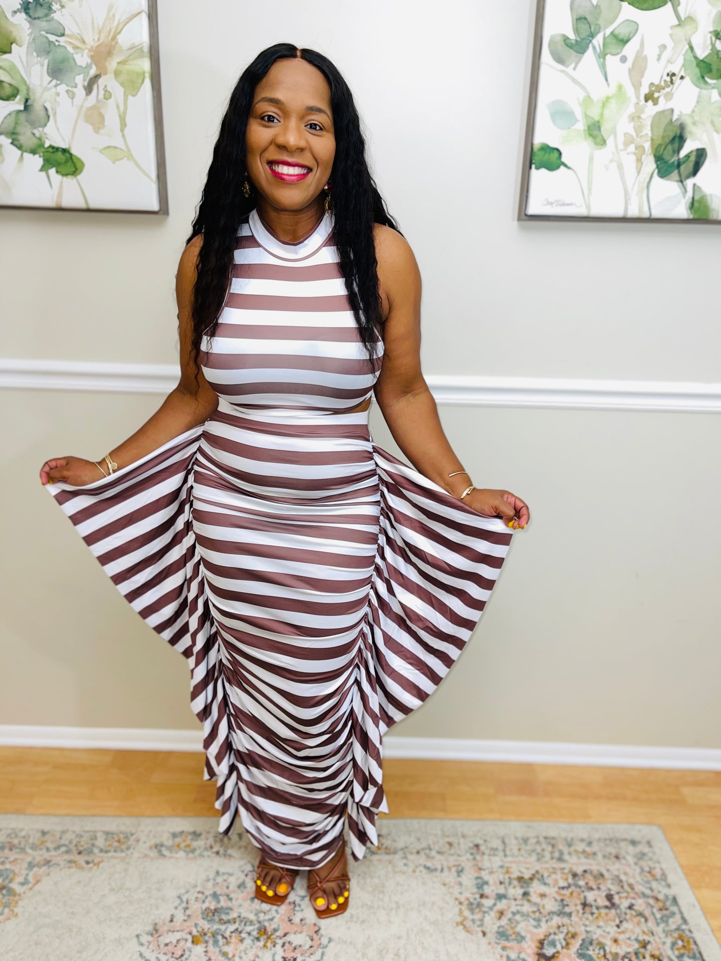 Fancy Dream Stripe Skirt Set