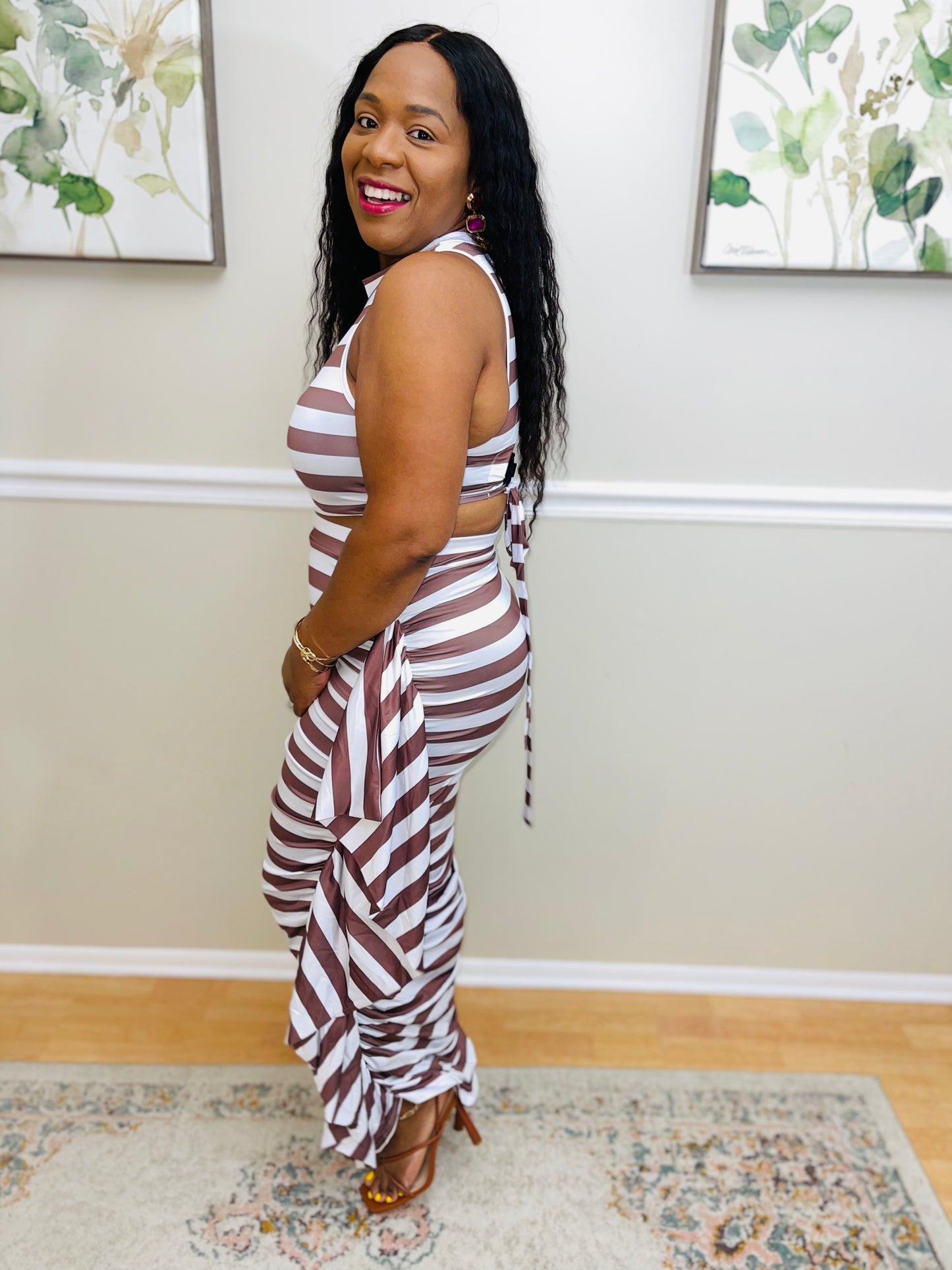 Fancy Dream Stripe Skirt Set