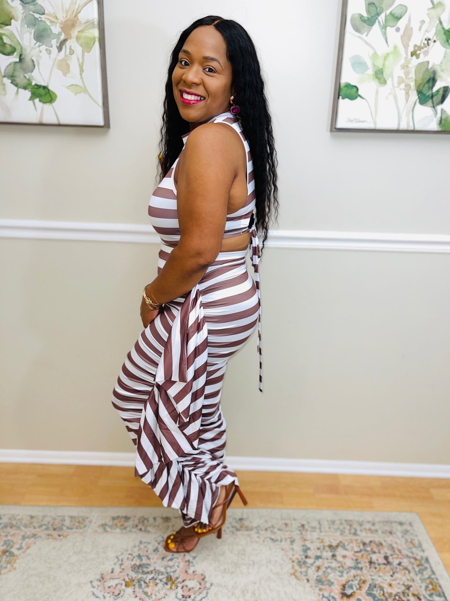 Fancy Dream Stripe Skirt Set