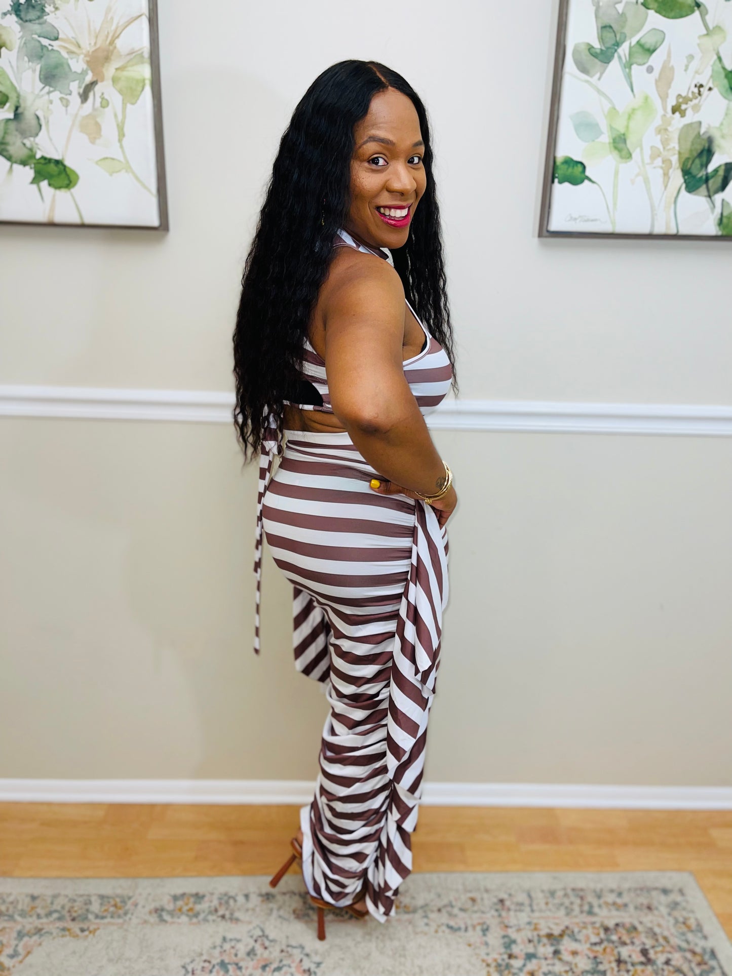 Fancy Dream Stripe Skirt Set