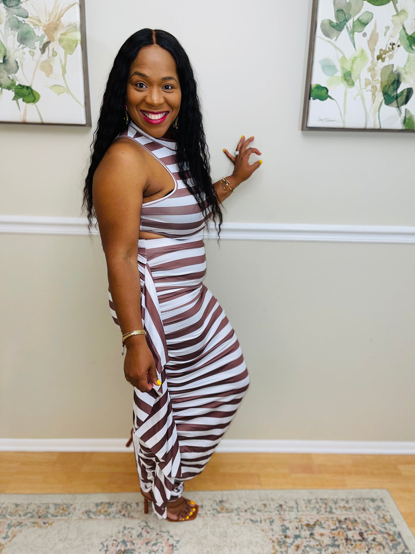 Fancy Dream Stripe Skirt Set