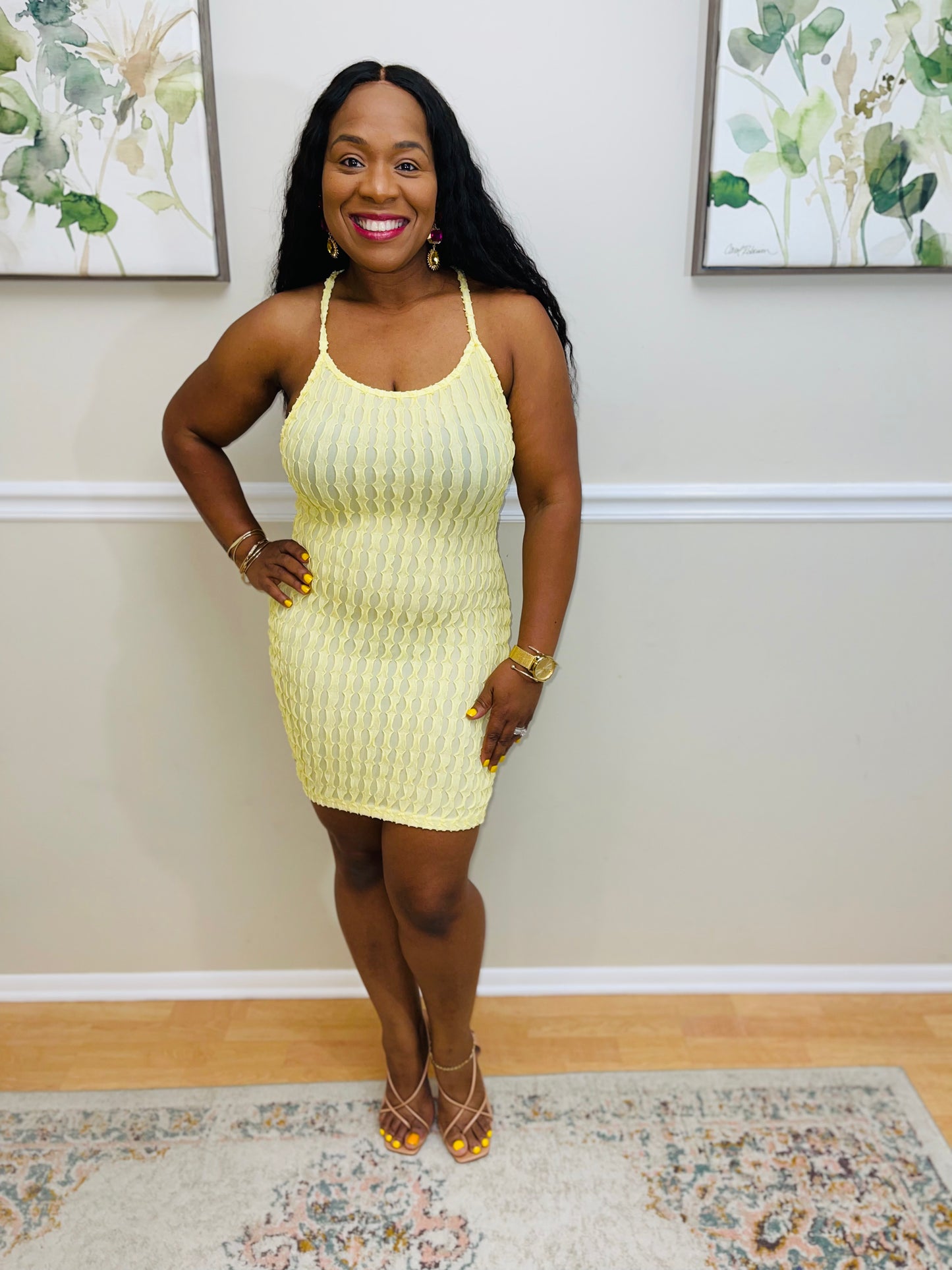 Flirty Yellow Mini Dress