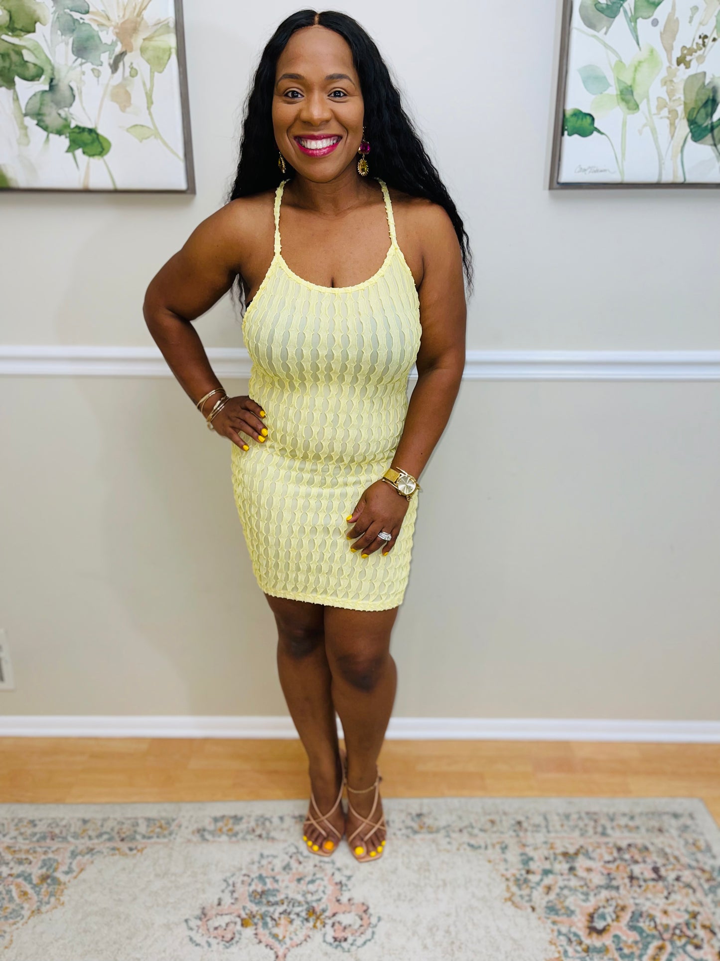 Flirty Yellow Mini Dress