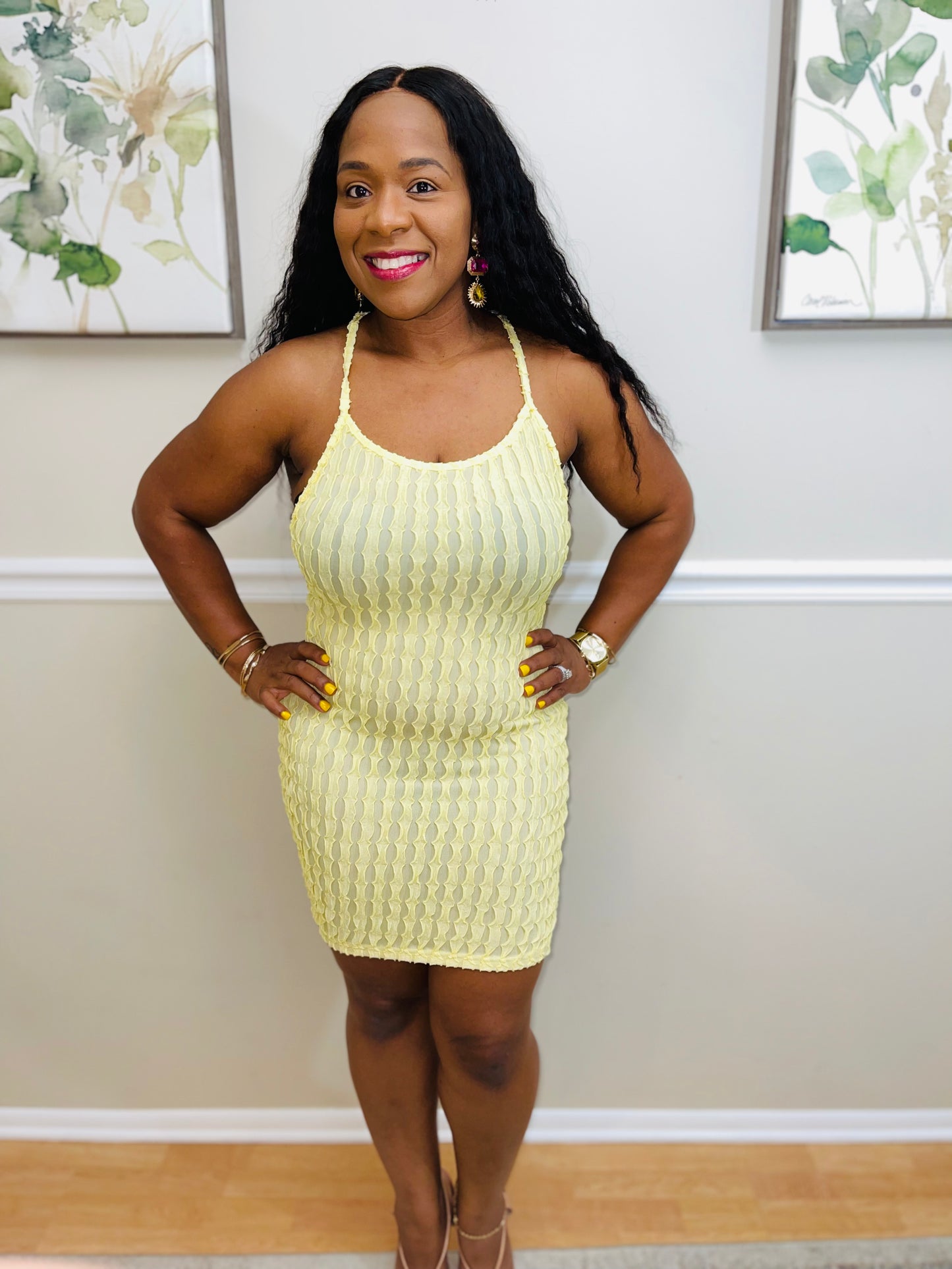 Flirty Yellow Mini Dress