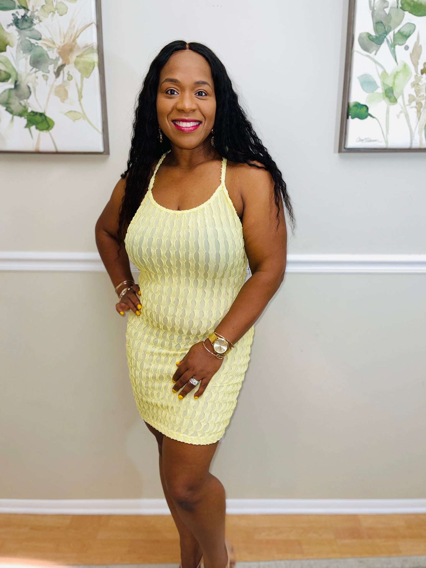 Flirty Yellow Mini Dress