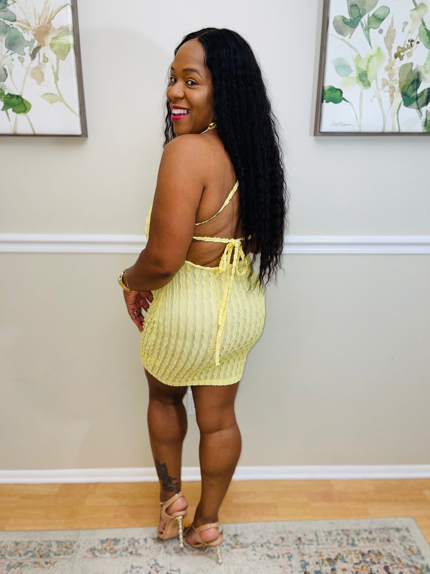 Flirty Yellow Mini Dress