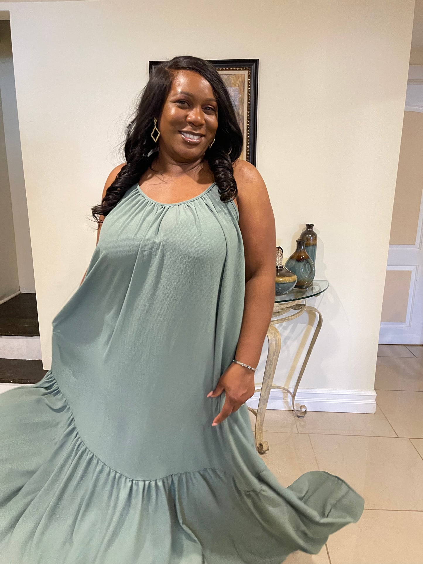 June Long Sleeveless Dress