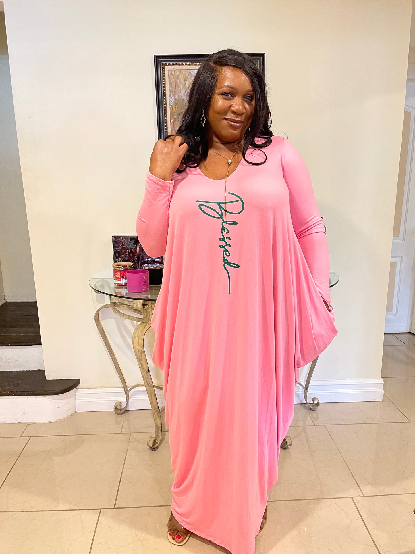 Blessed Long Sleeve Tunic Dress