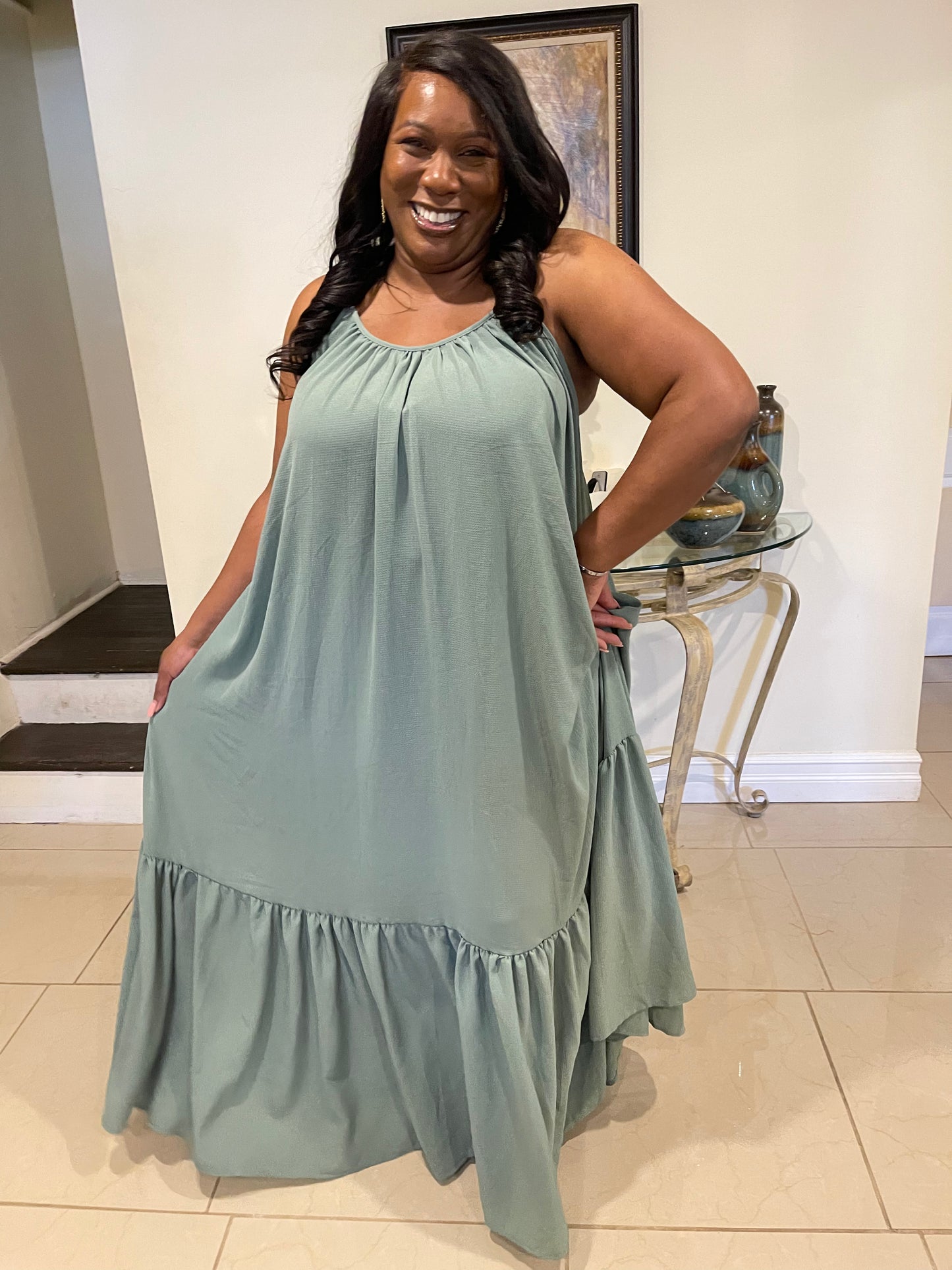 June Long Sleeveless Dress