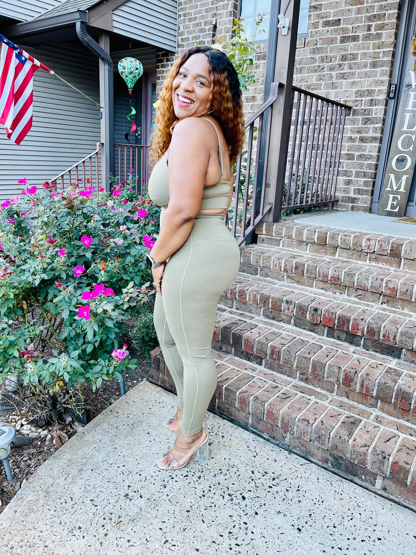 The Activewear Cami Bra Set | Khaki