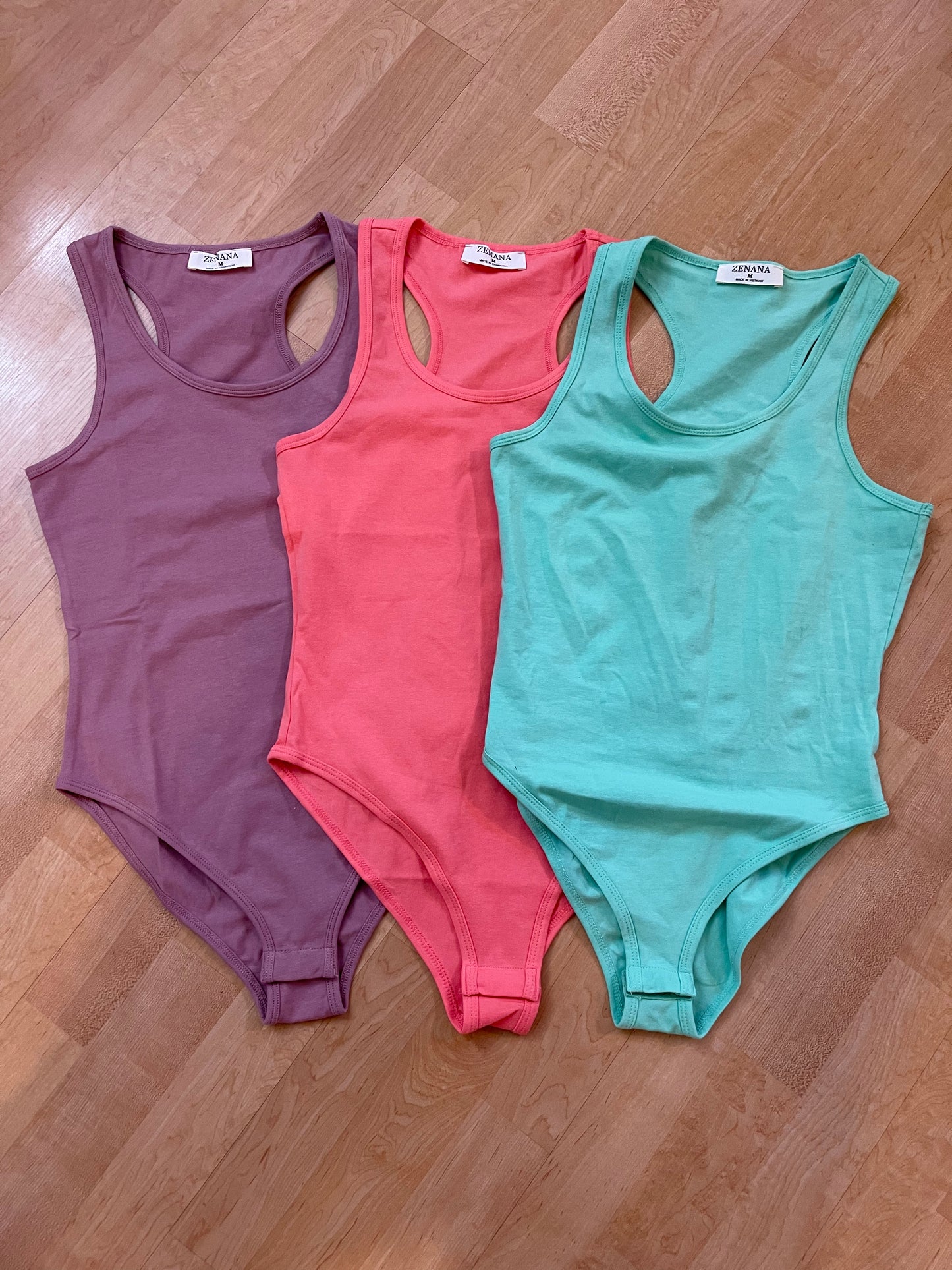 Zena Cotton Racer Back Bodysuit