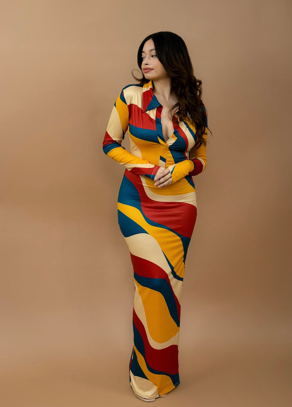 raisa pleated side maxi dress Raisa Pleated Side Maxi Dress