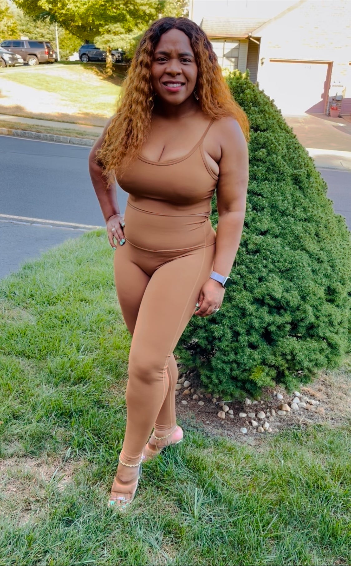 The Activewear Cami Bra Set | Deep Camel