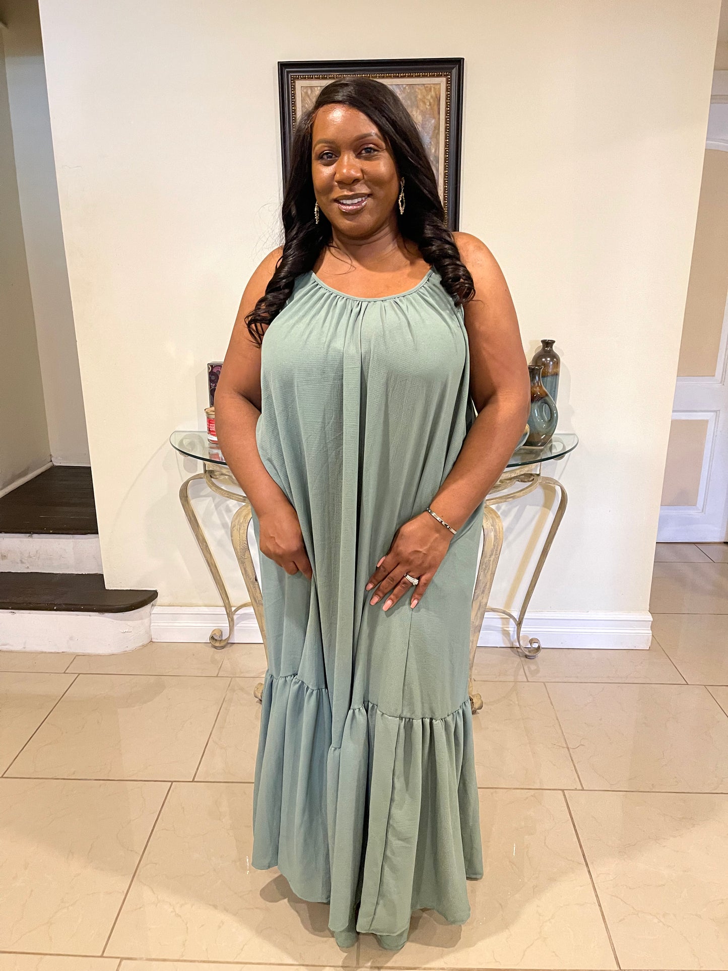 June Long Sleeveless Dress