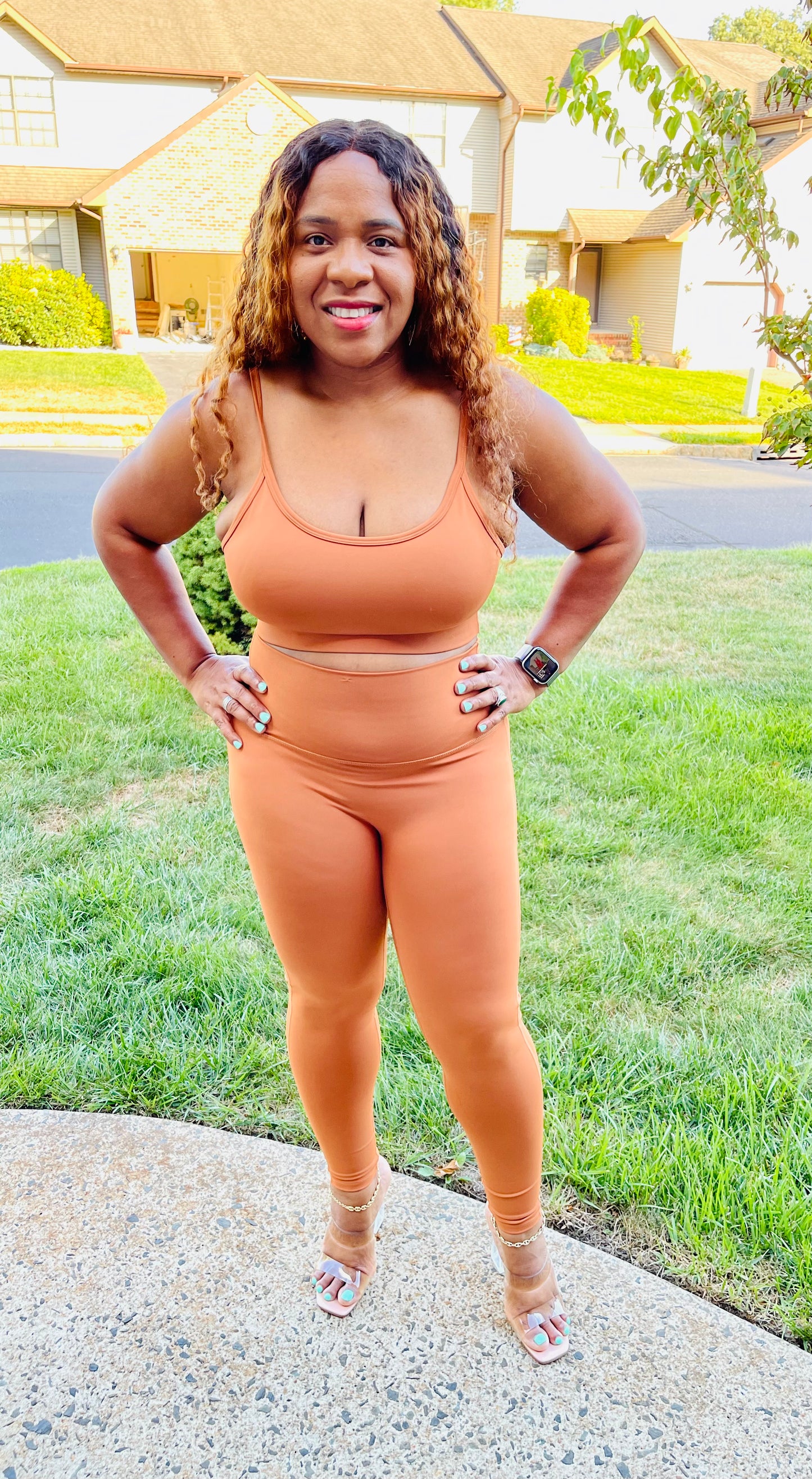 The Activewear Cami Bra Set | Almond