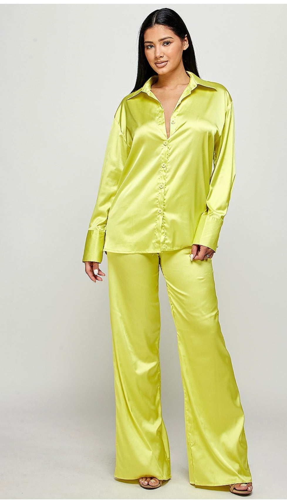 Fancy Like Me - Neon Green Pant Set