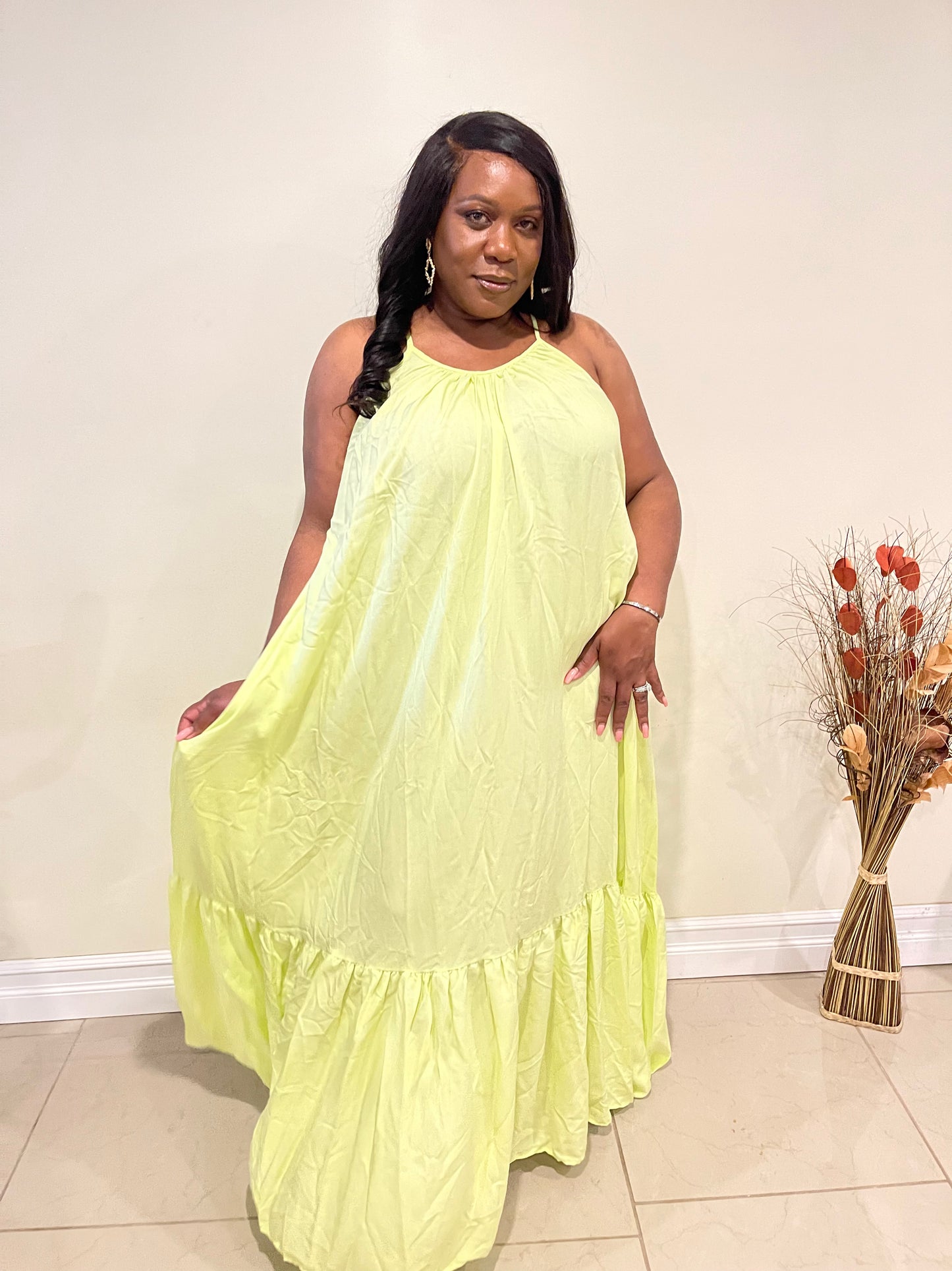 June Long Sleeveless Dress