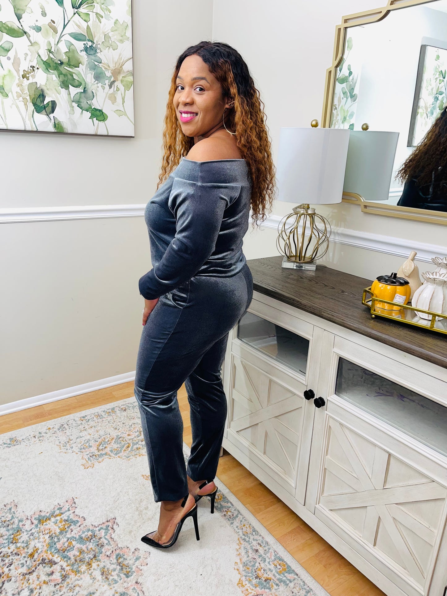 All Greyed Out Off Shoulder Romper