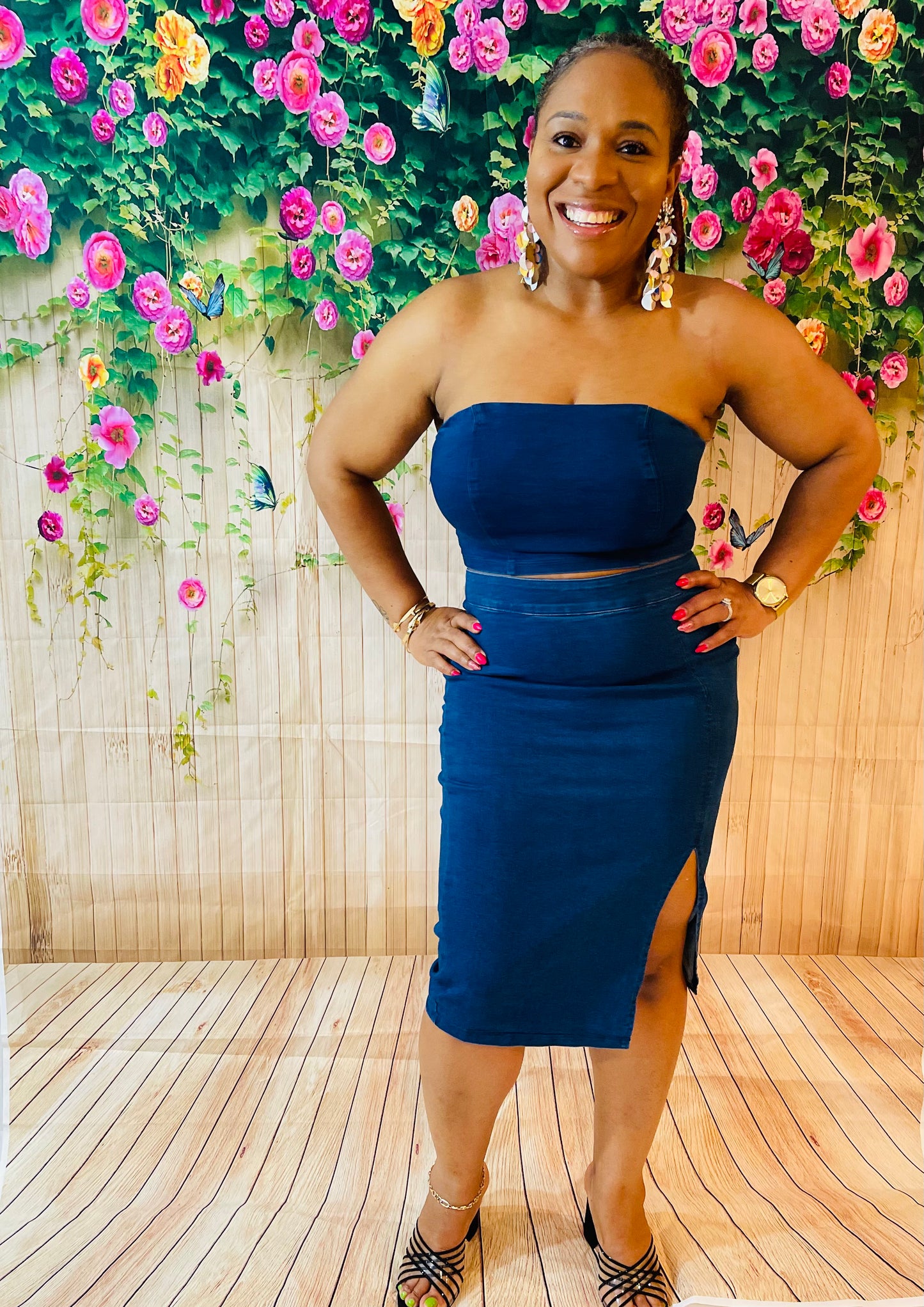 Gemma 2 Piece Denim Skirt Set