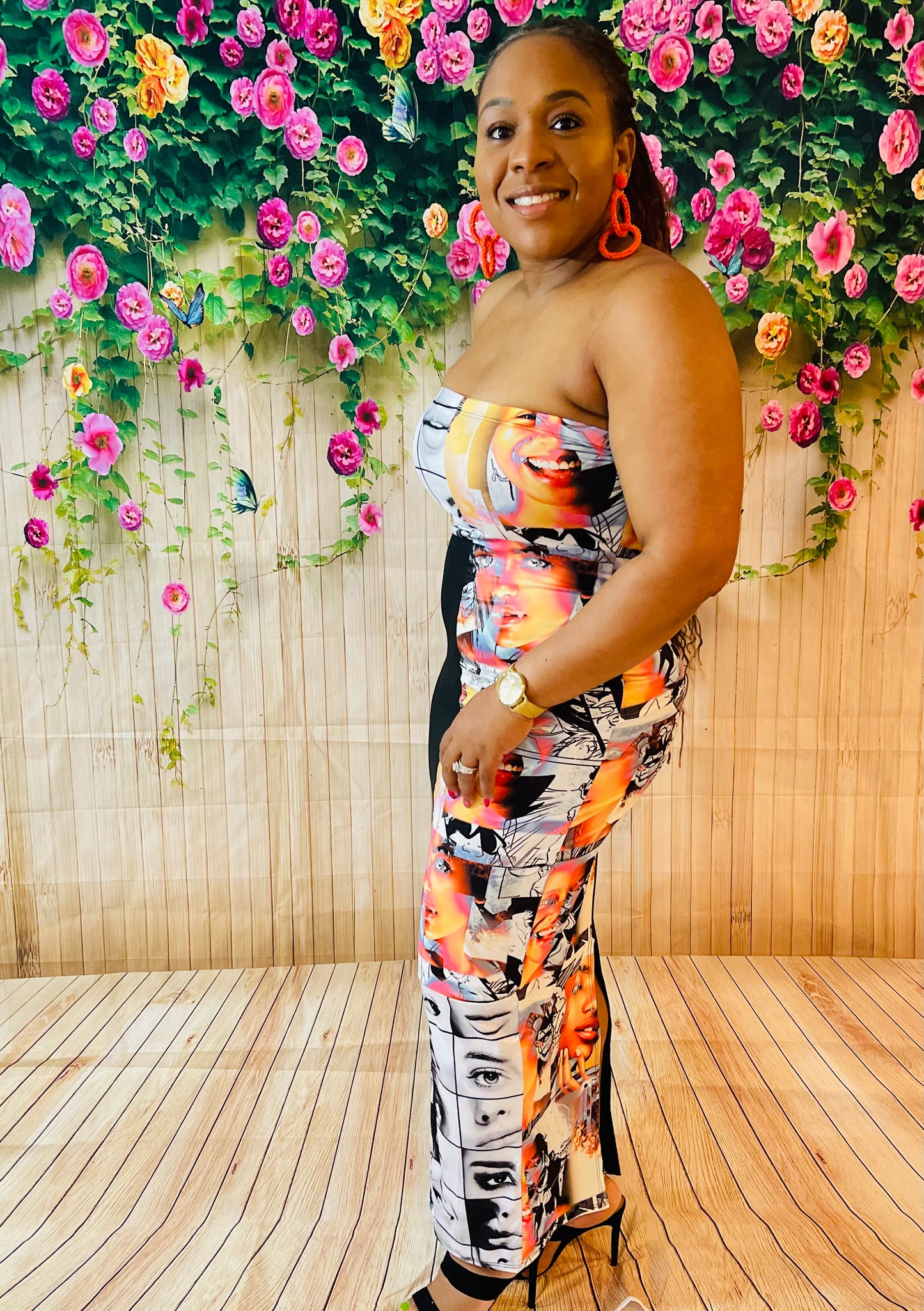 Jo-Ann Printed Tube Dress