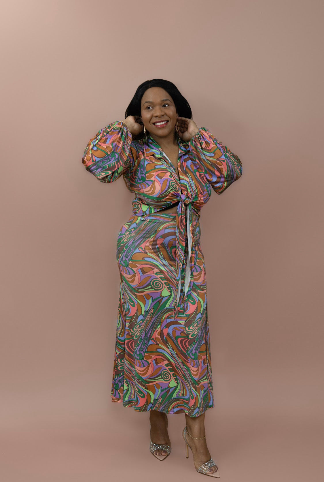 Bestie Multi Print Skirt Set