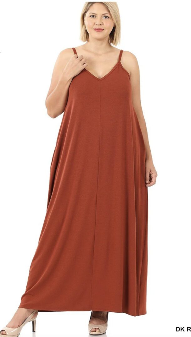 Nics V-Neck Cami Maxi Plus Size Dress
