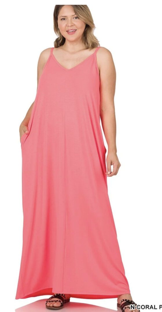 Nics V-Neck Cami Maxi Plus Size Dress
