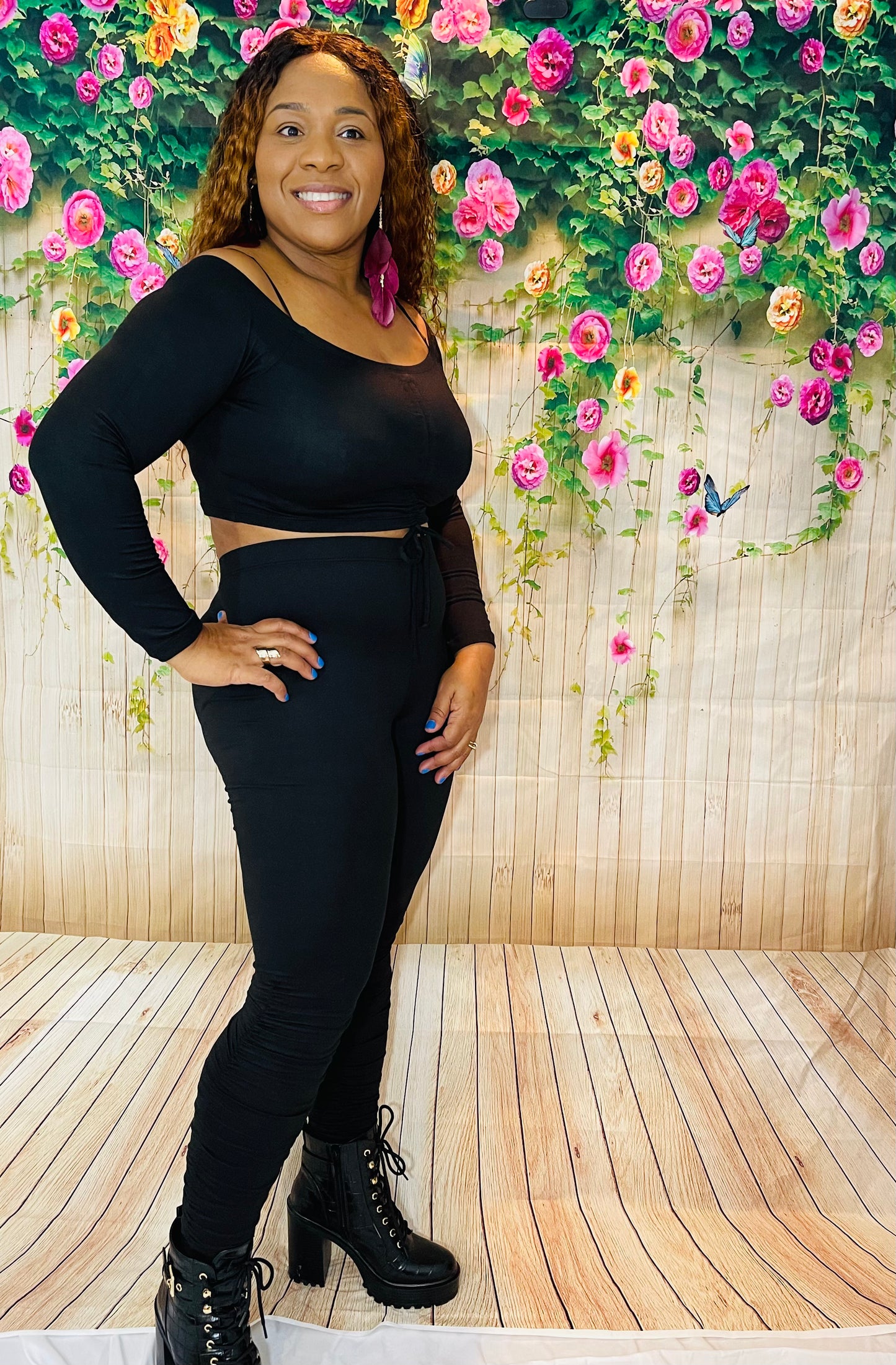 Dayna Off The Shoulder Black Pant Set