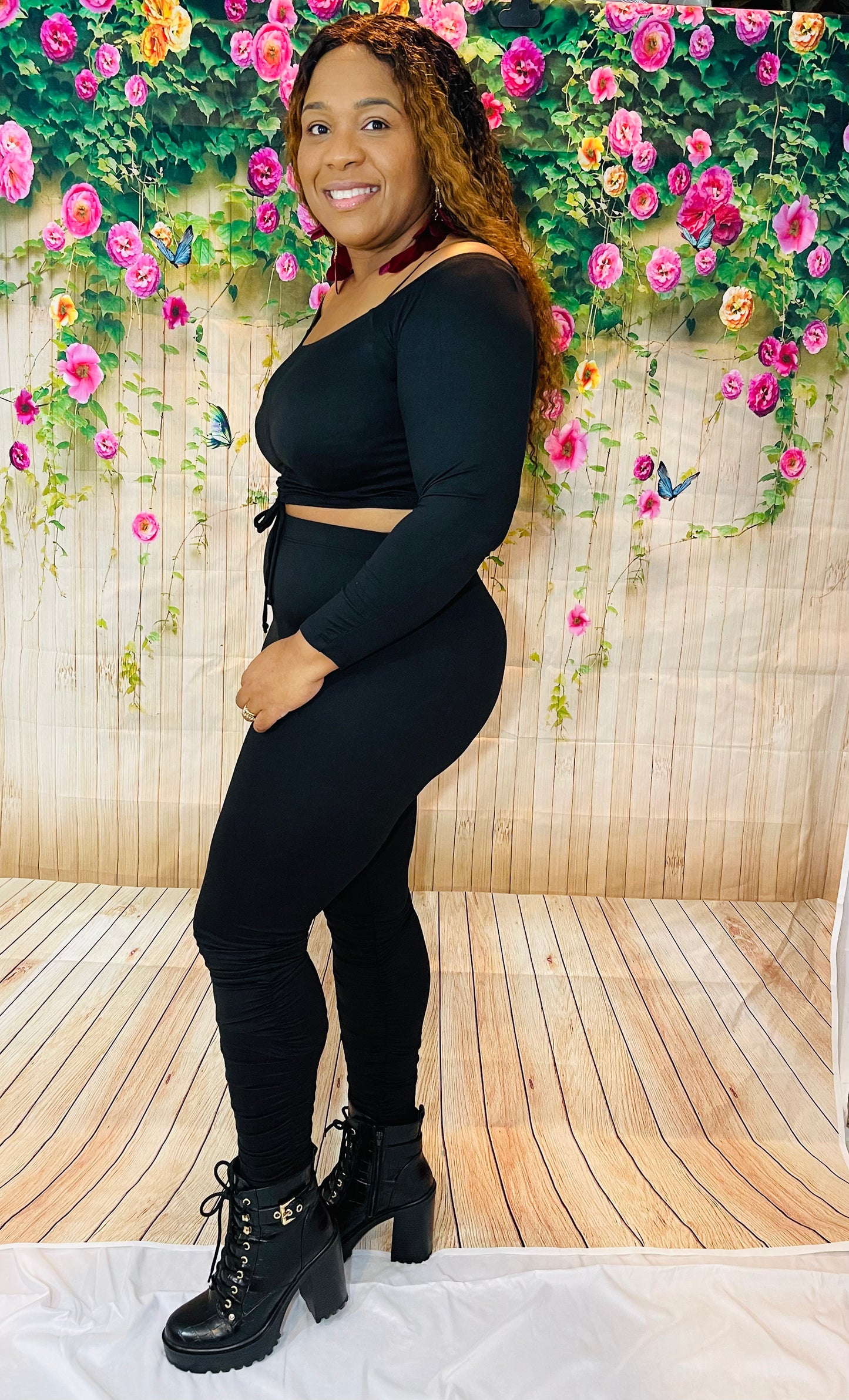 Dayna Off The Shoulder Black Pant Set
