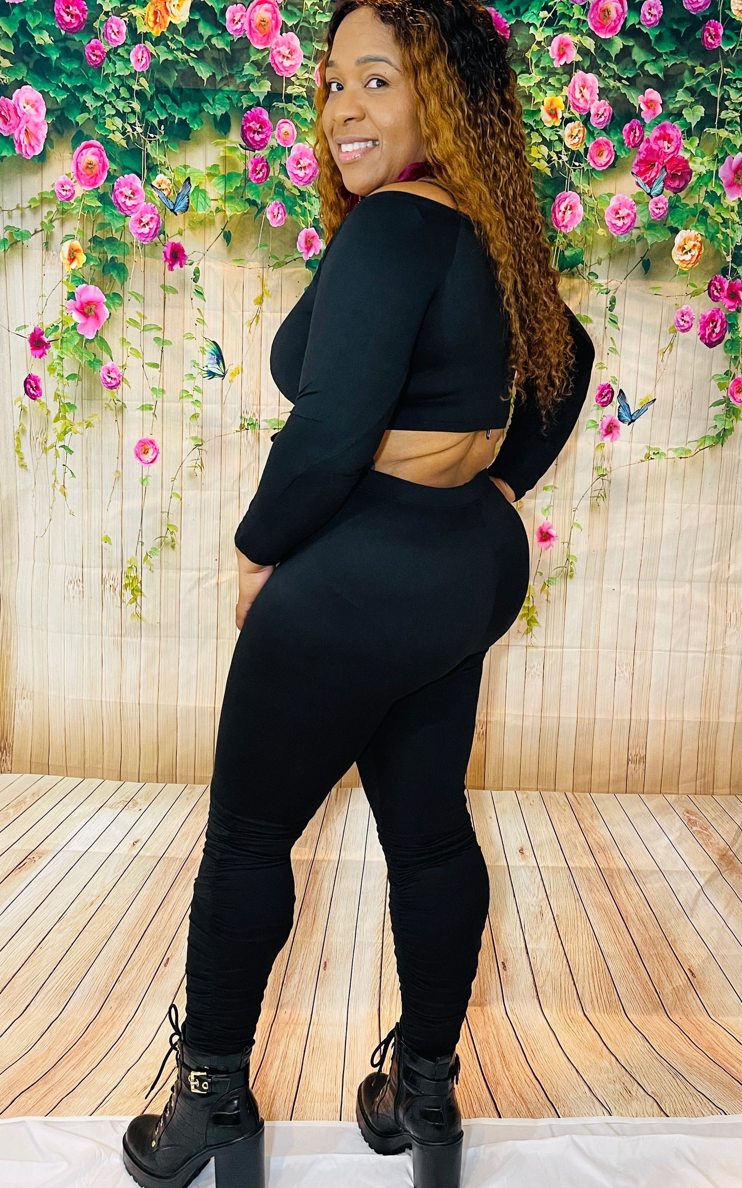 Dayna Off The Shoulder Black Pant Set