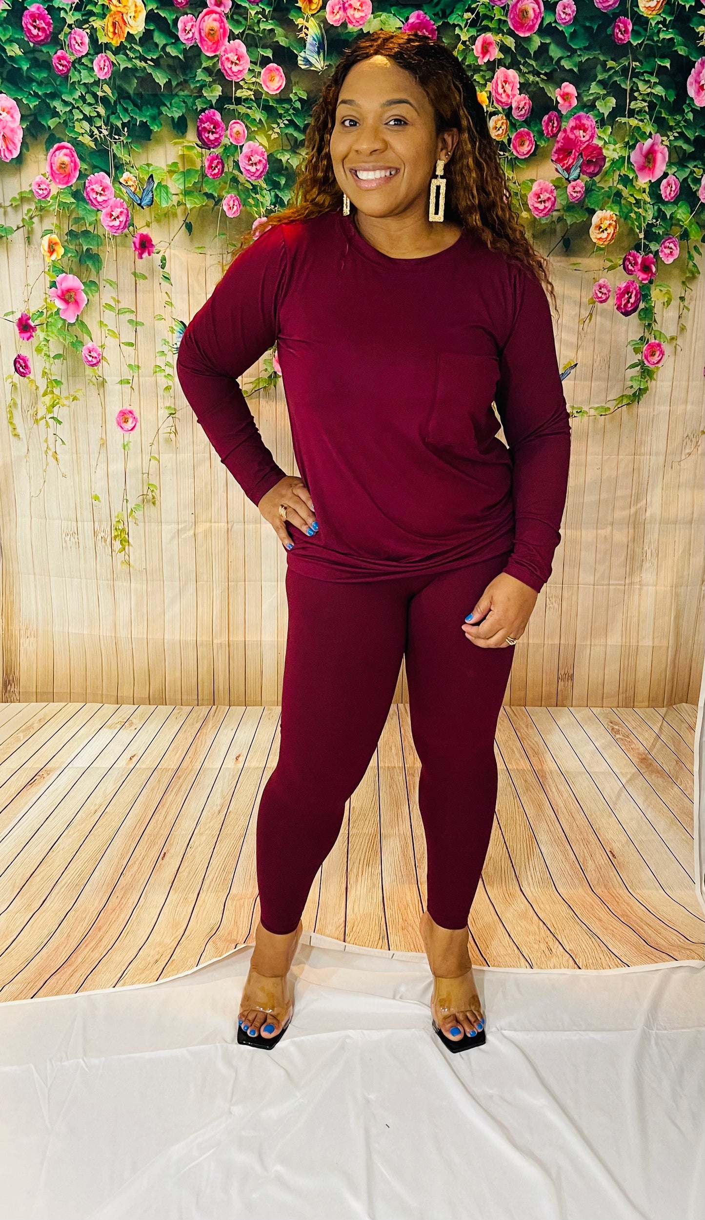 Monique Legging Set | Dk Burgundy