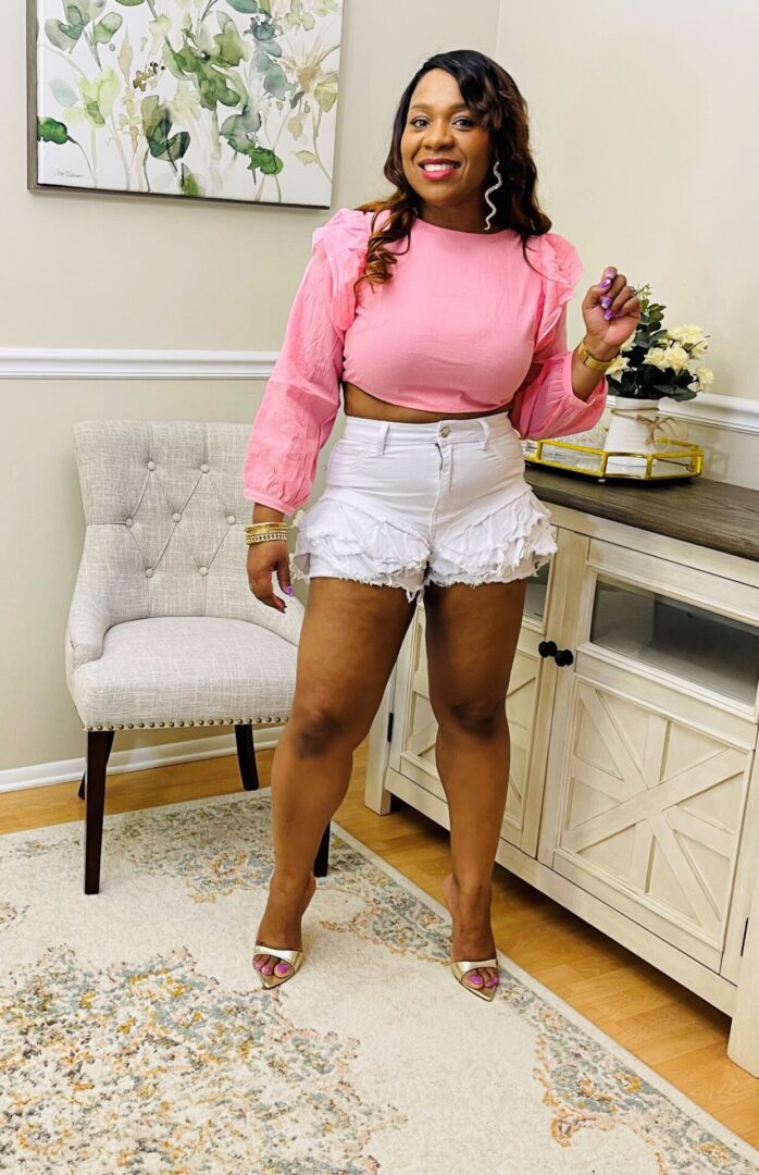 Maeve Ruffled Denim Shorts