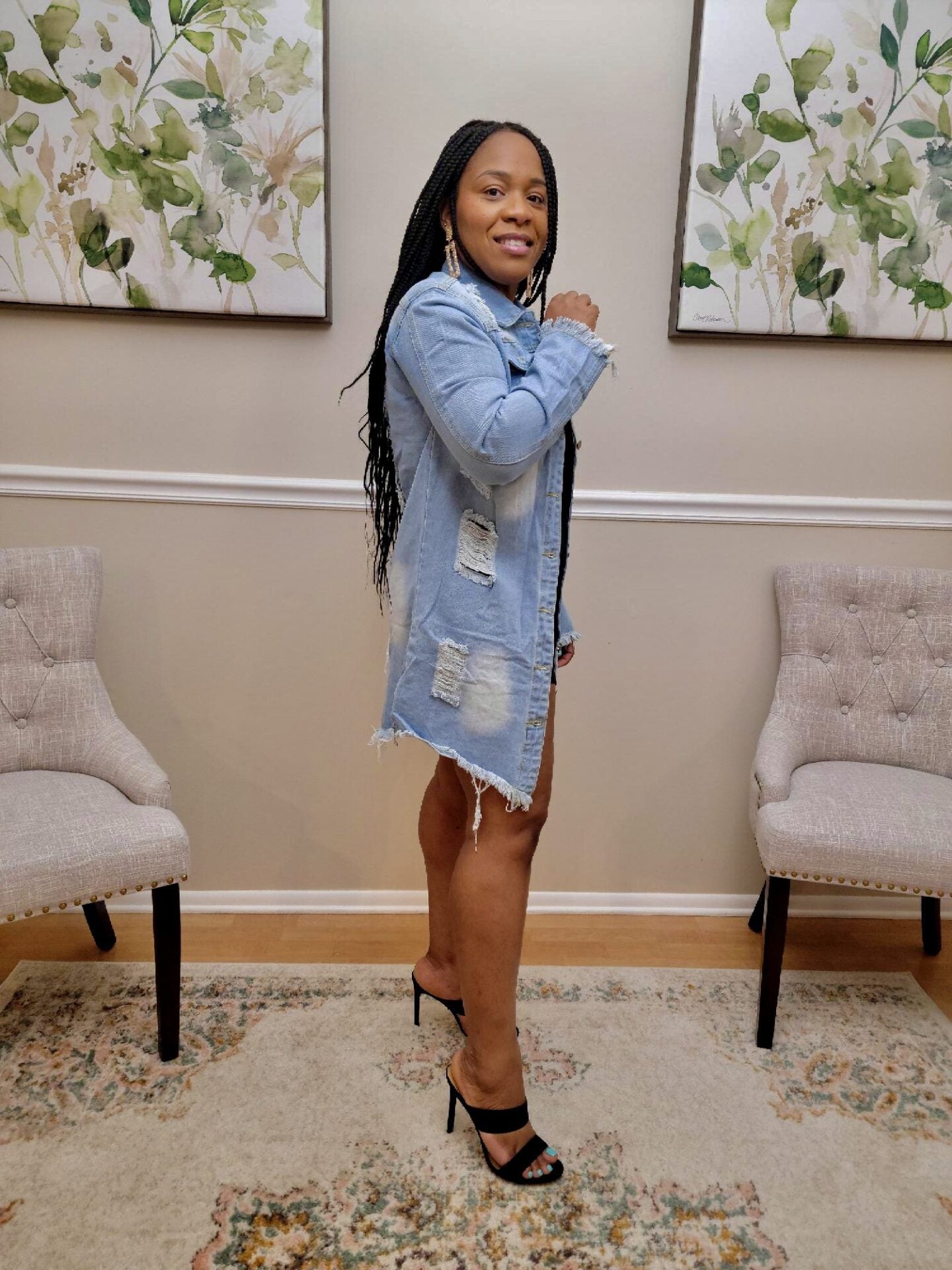 Shaila Ripped Denim Jacket
