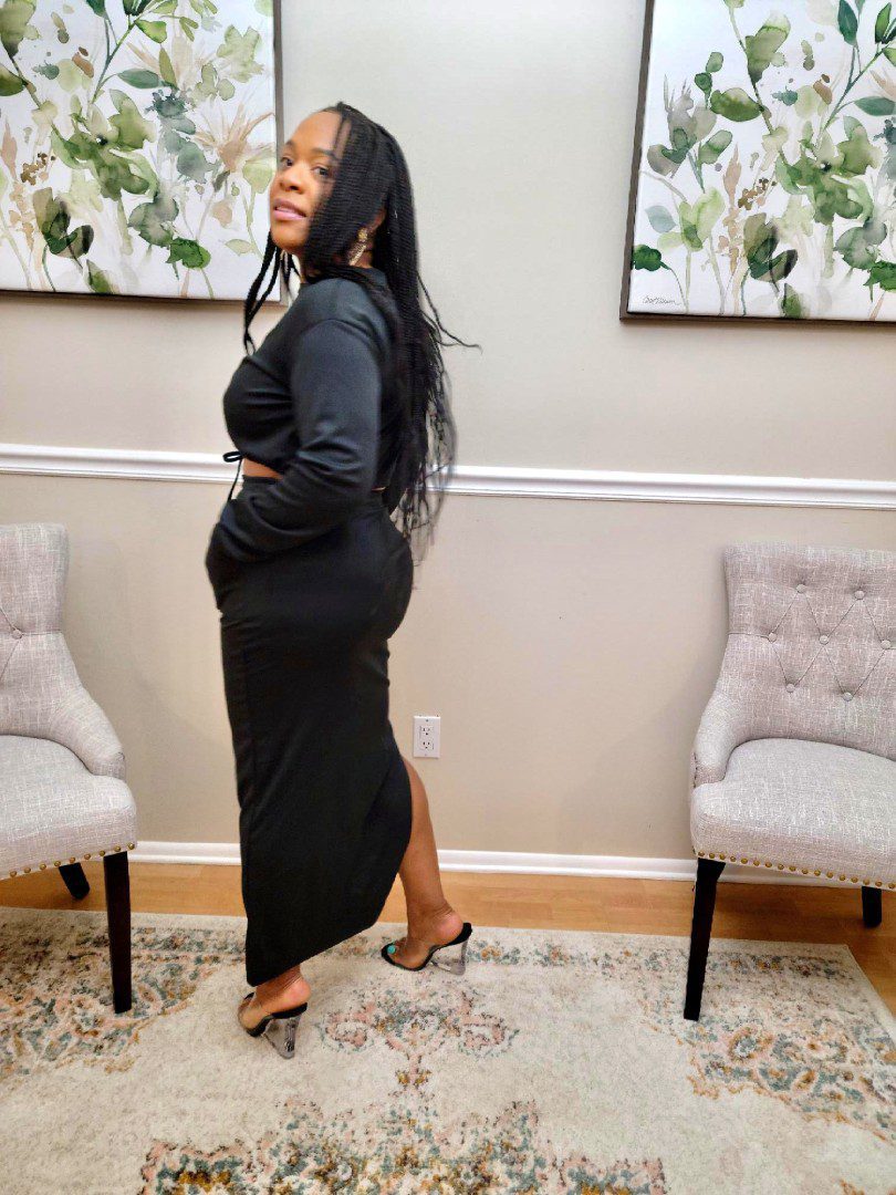 Aarya Slit Skirt with Crop Top Set