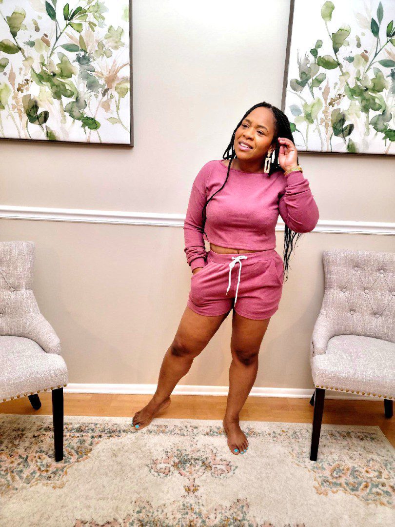 Loungewear Crop Top and Shorts Set
