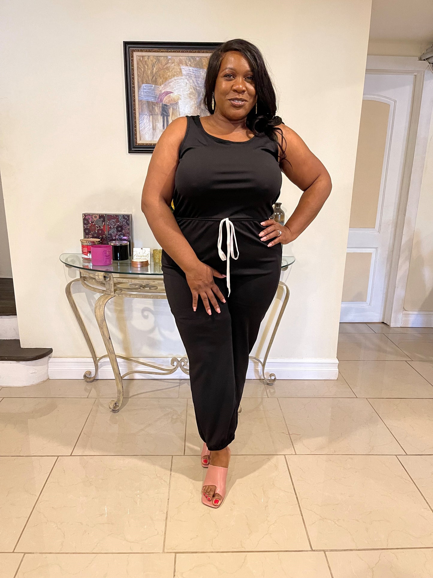 Kali Elasticized Waist Jogger Jumpsuit