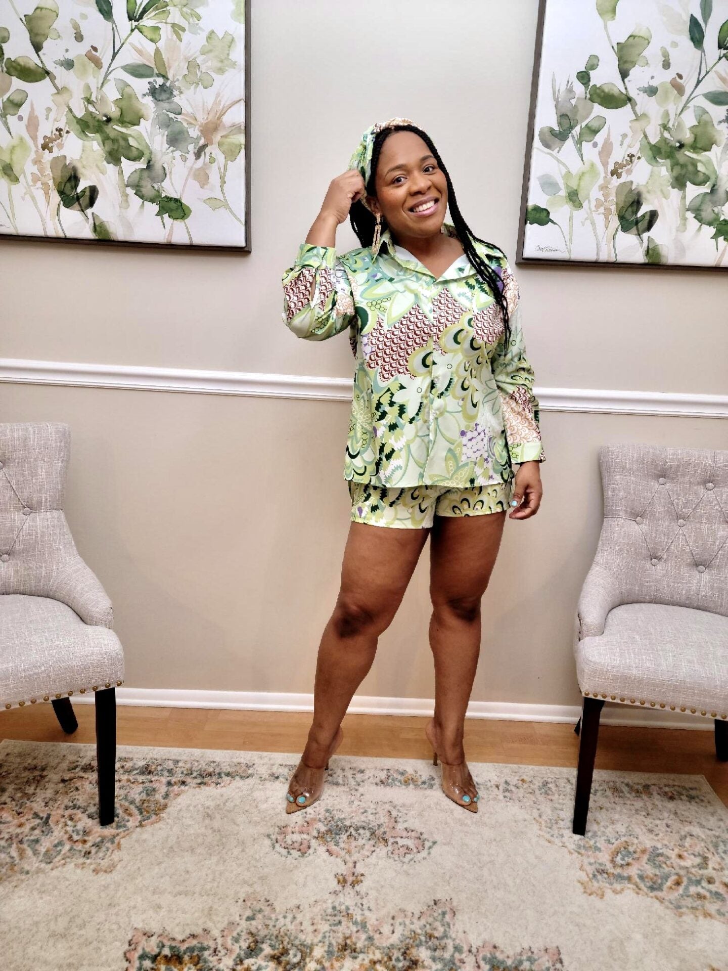Hola Printed Shirt Three Piece Sets