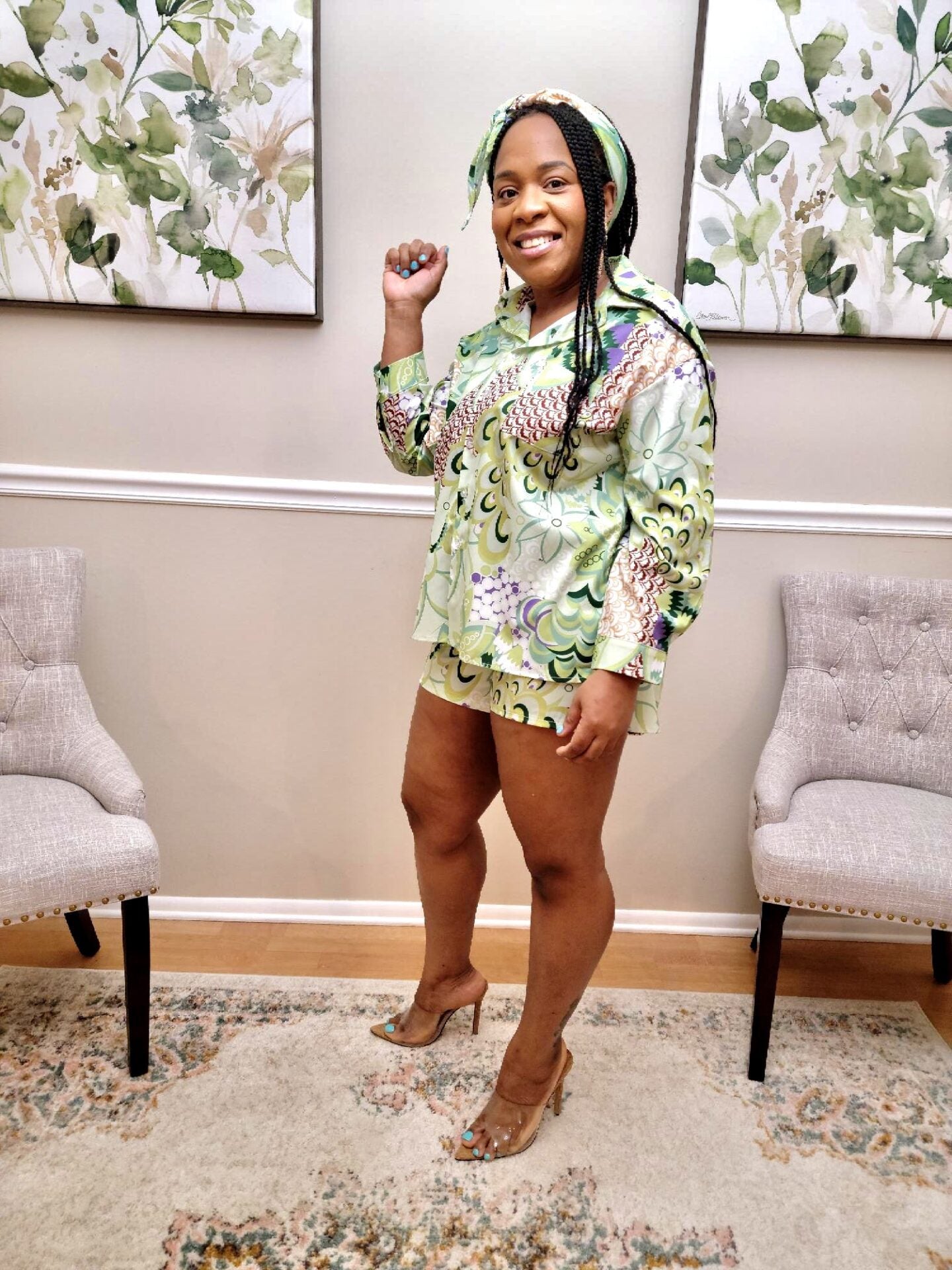 Hola Printed Shirt Three Piece Sets