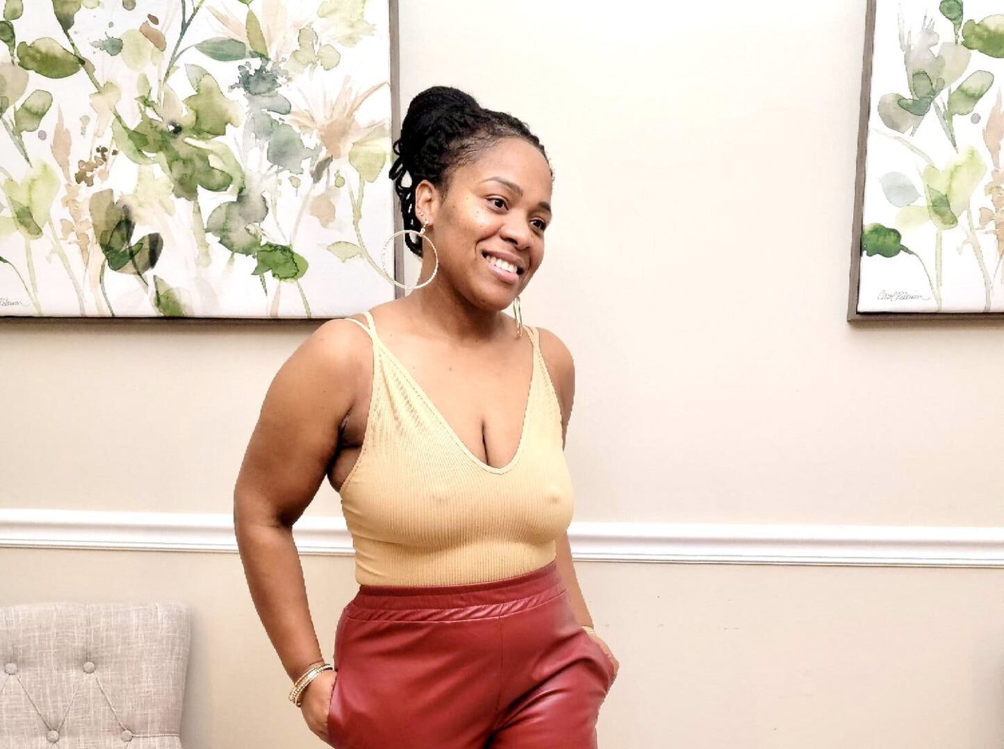 Ira Taupe Double Strap Bodysuit