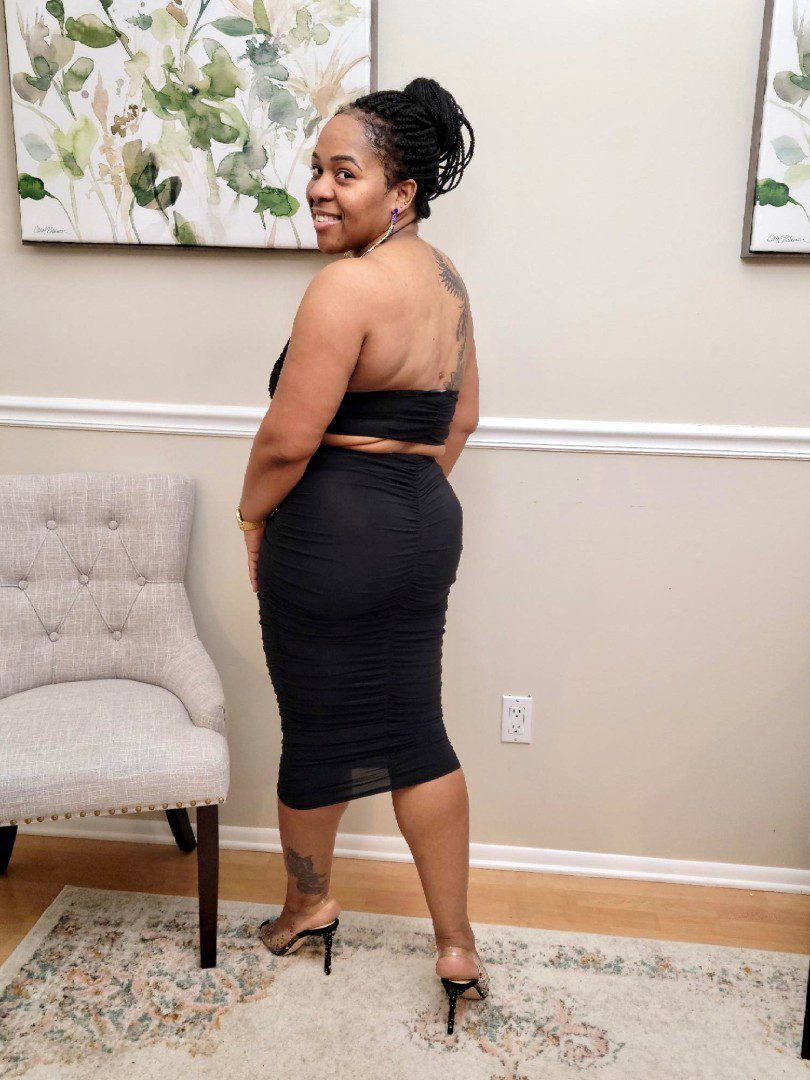 Latona Sweetheart Strapless Ruched Crop Top Skirt Set