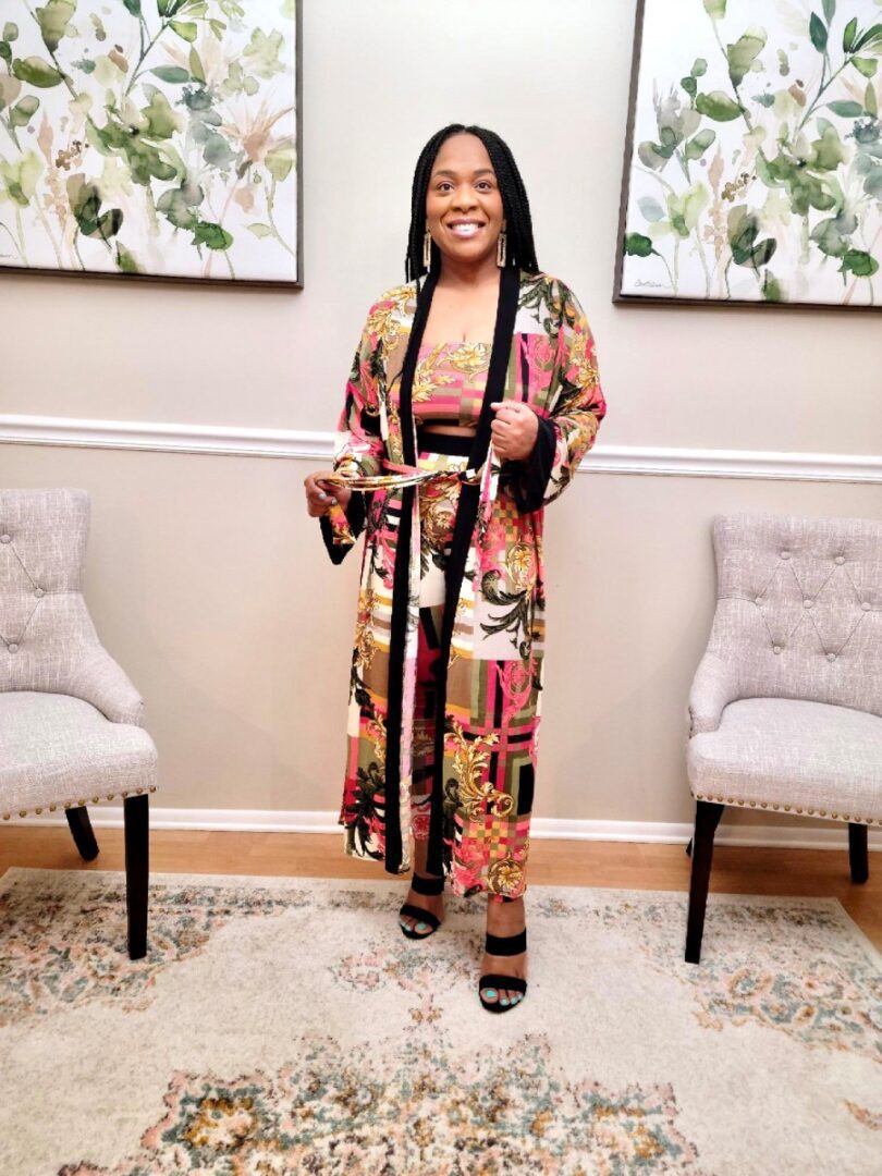 Levana Kimono Printed Pant Set