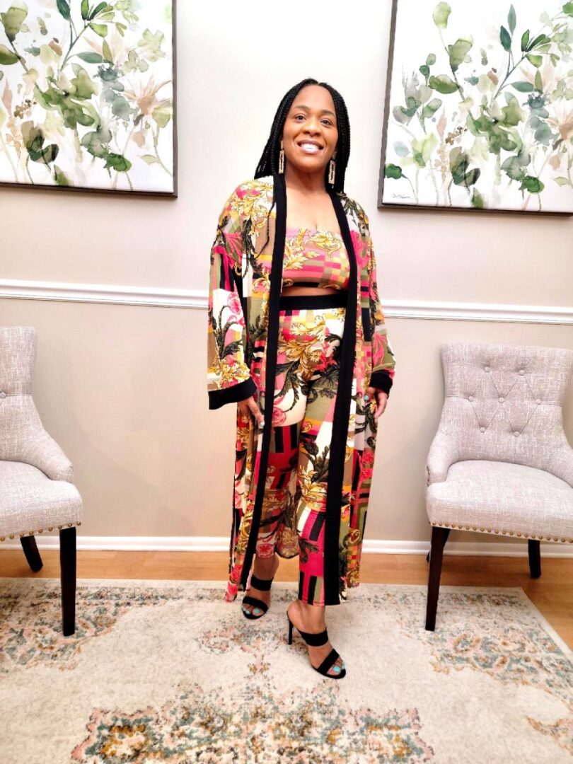 Levana Kimono Printed Pant Set