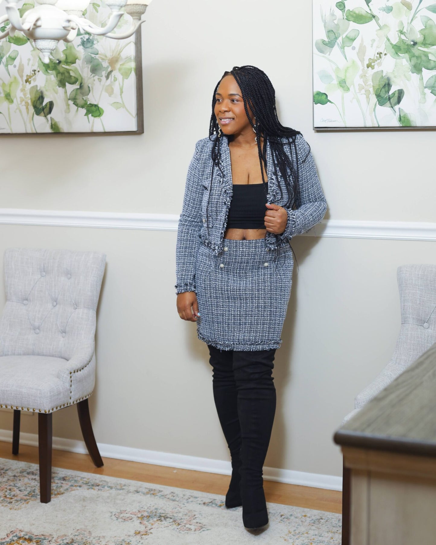 Lola Twill Jacket And Skirt Set