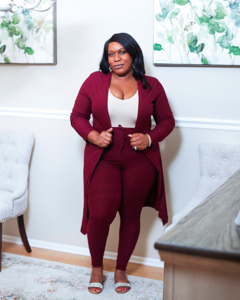 Naomi Ribbed Knit Cardigan & Pant Set