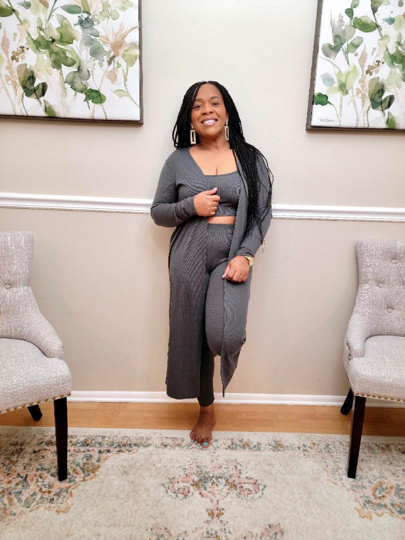 NixieThree-Piece Cardigan Set With Crop Top And Leggings