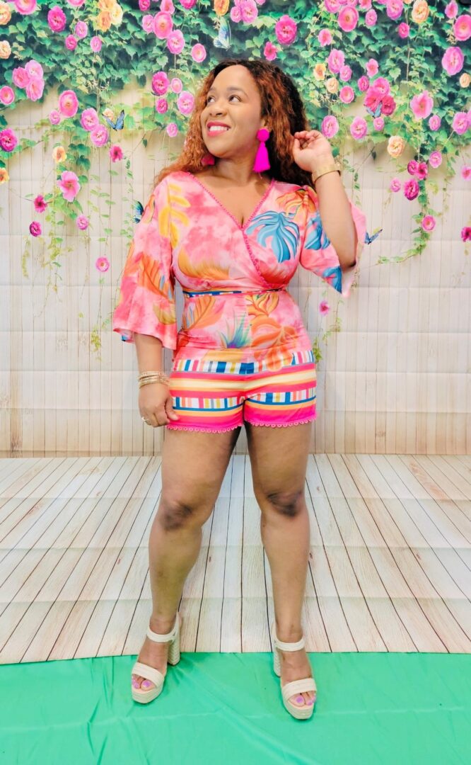 Michaela Tropical Print Romper