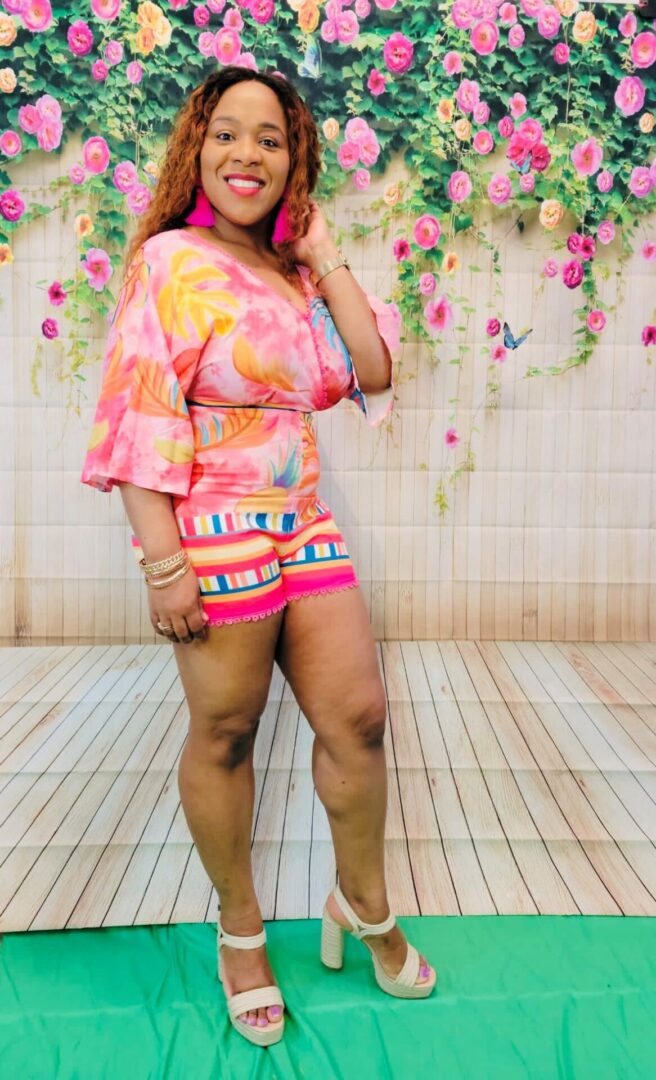 Michaela Tropical Print Romper