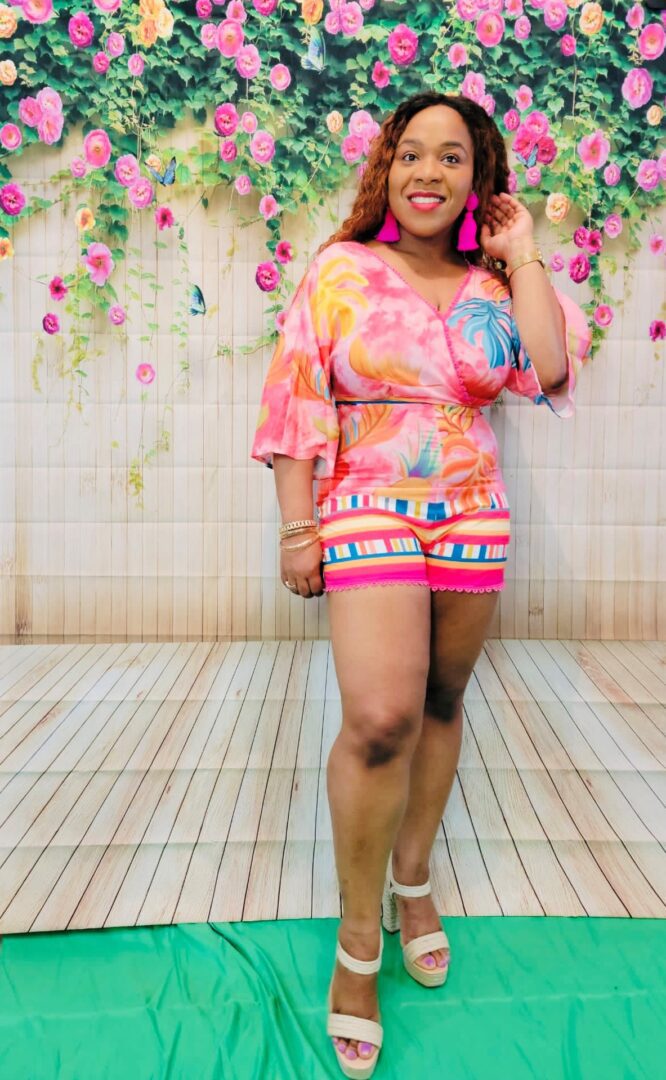 Michaela Tropical Print Romper